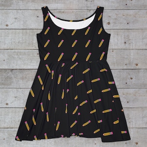 Teacher Dress, Pencil Dress, Teacher Skater Dress, Teacher Outfit for Back to School, School Teacher Gift, Elementary Classroom Attire,