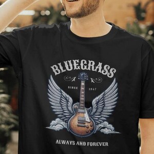 Bluegrass Shirt, Guitar Tshirt, Country Music Shirt, Country Shirt, Southern T-Shirt, Music Shirt, Musician Gifts for Him, Guitarist Band