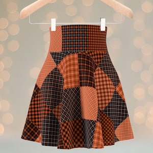 Fall Patchwork Skirts for Women Clothing for Fall Festival Outfit for Autumn Skater Skirt for Her Patch Work Mini Skirt for Gifts for Her