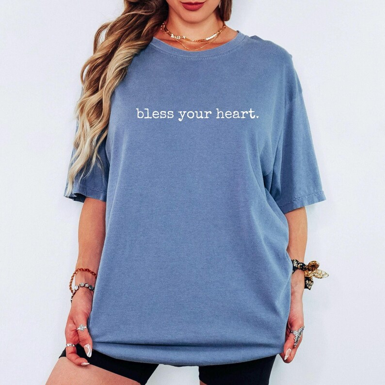 Funny Southern Shirt Bless Your Heart Tshirt for Women Gift for Mom Birthday Gifts from Daughter to Mother T Shirt Cowgirl Tee Country Girl Blue Jean