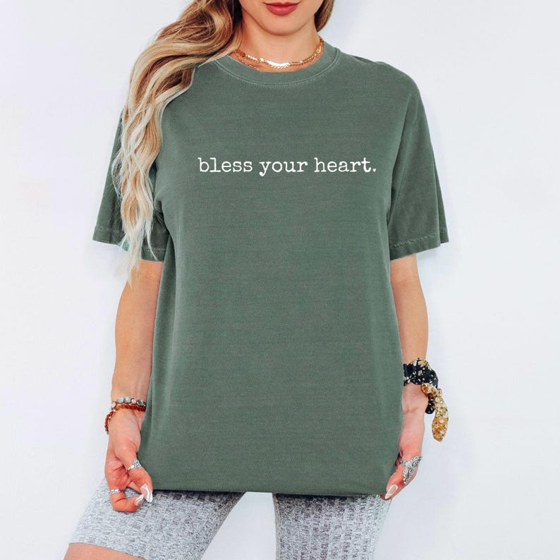 Funny Southern Shirt Bless Your Heart Tshirt for Women Gift for Mom Birthday Gifts from Daughter to Mother T Shirt Cowgirl Tee Country Girl Moss