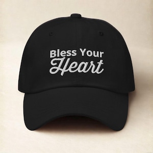 Bless Your Heart Hat, pet met zuidelijke uitdrukkingen, geborduurde baseballpet voor dames met grappige teksten, cowgirl-cadeau-ideeën voor haar, country-stijl.