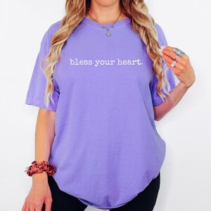 Funny Southern Shirt Bless Your Heart Tshirt for Women Gift for Mom Birthday Gifts from Daughter to Mother T Shirt Cowgirl Tee Country Girl Violet