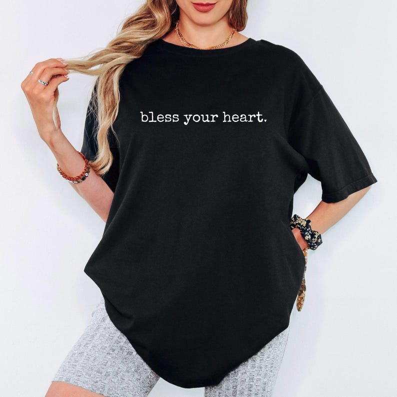 Funny Southern Shirt Bless Your Heart Tshirt for Women Gift for Mom Birthday Gifts from Daughter to Mother T Shirt Cowgirl Tee Country Girl Black