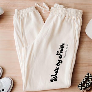 Faith Inspired Christian Sweatpants, Religious Joggers, Bible Verse Athleisure Pants, Unisex Lounge Wear, Comfortable Fleece Activewear