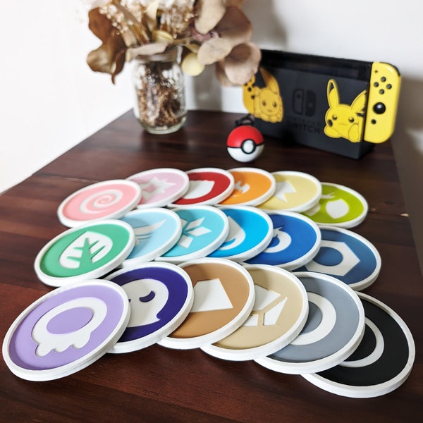 Pokemon Type Symbol Coasters | Pokemon Go | Pokemon Sword/Shield
