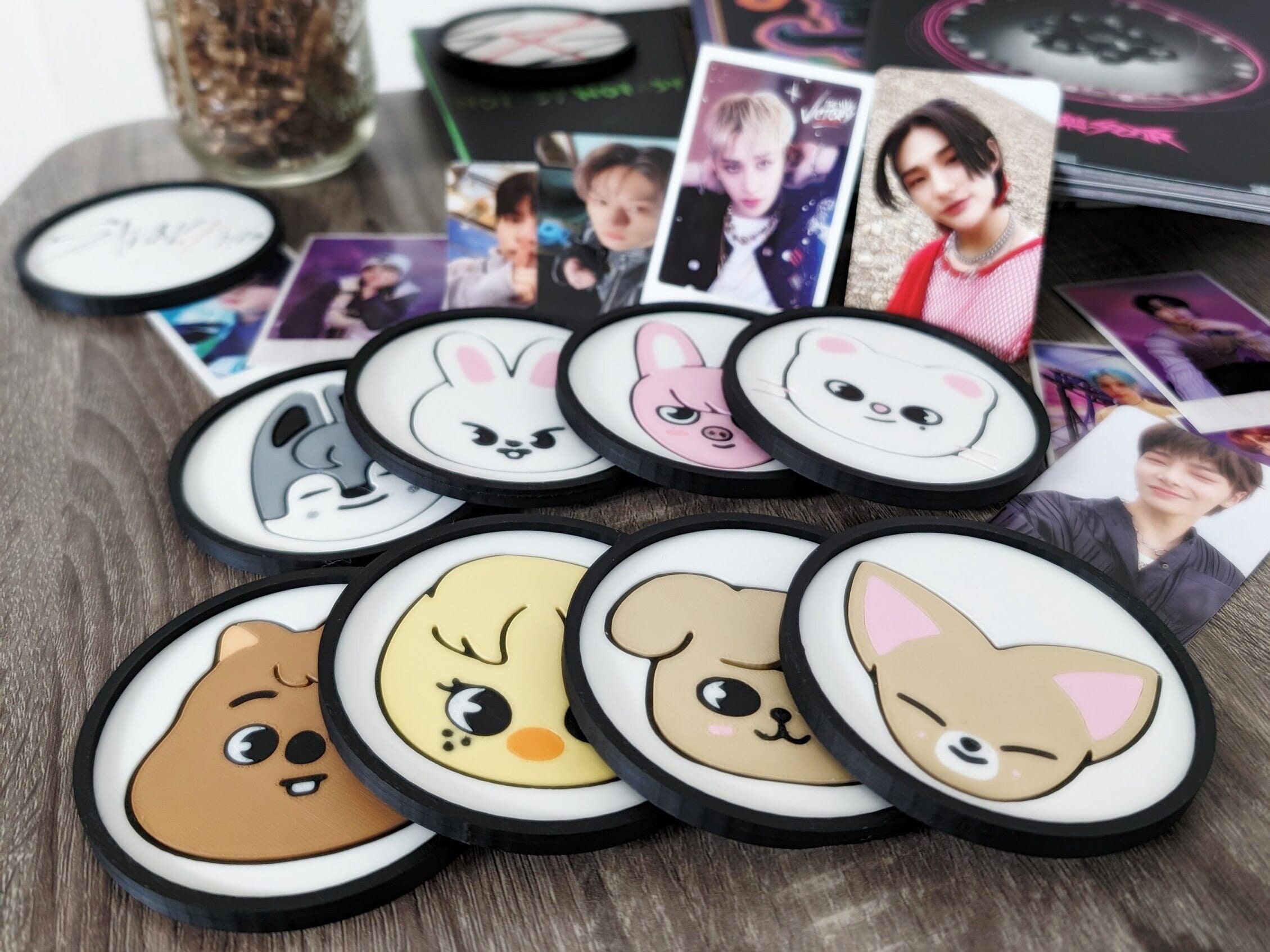 Stray Kids スキズ skzoo サガラ刺繍コースター セット Straykids スキズ skzoo サガラ刺繍コースター ぬいぐるみマグネット