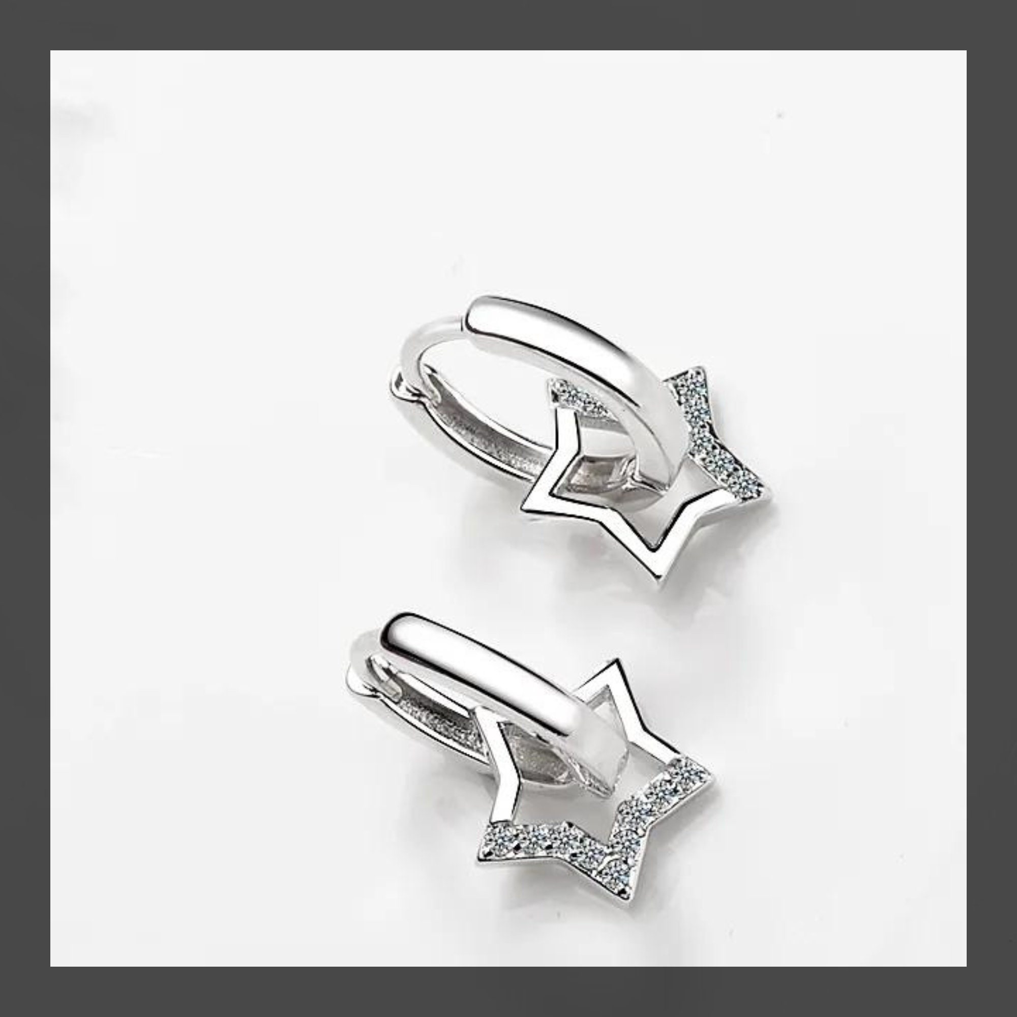 925 Sterling Silver Hollow Star Earrings - Silver Jewelry for Women Christmas gifts