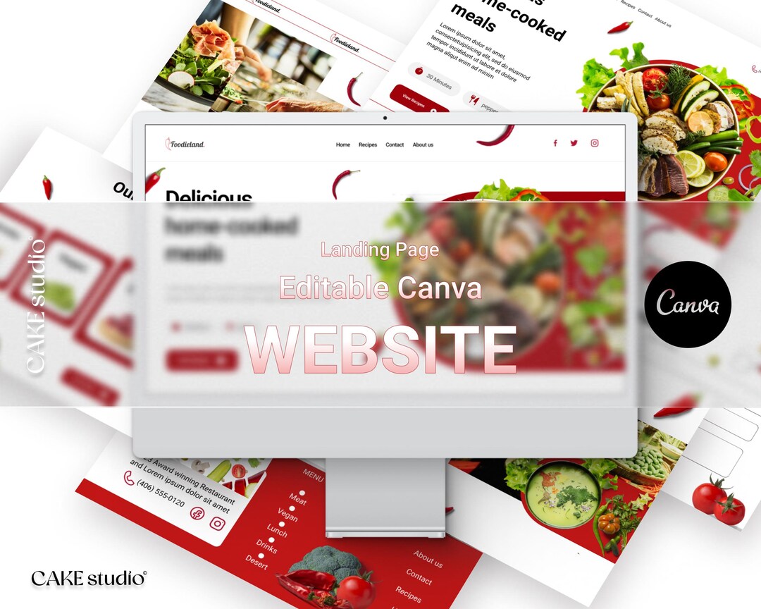 Fine Dining Restaurant Website Template. Editable Canva Landing Page - Etsy