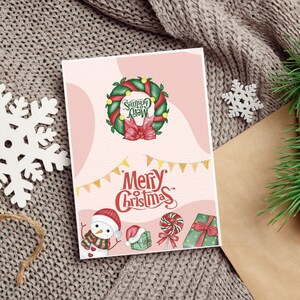 Vrolijke boodschap, kerstkaart, seizoenswensen, wenskaart, winterfeest, klassiek design, traditionele stijl