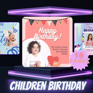 Dulce tarjeta de cumpleaños del bebé, Celebración del primer cumpleaños, Primer cumpleaños del bebé, Recuerdos preciosos, Primer año de la niña, Celebra con amor.