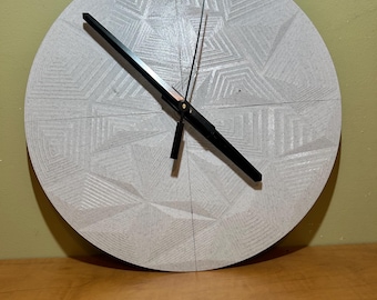 Modern Geometric Wall Clock, Textured 3D Design (Silent Mechanism)