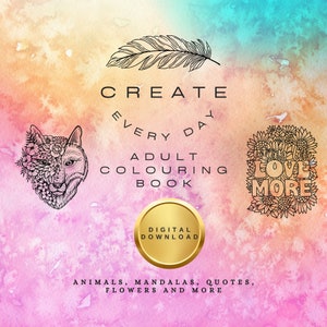 Adult Coloring Book, Printable Colouring Book Pages, Printable PDF, Teens Coloring Book, Instant Download, Anxiety and Stress Relief