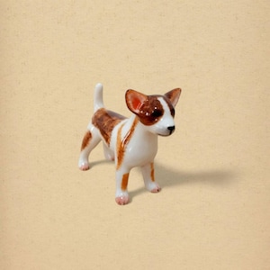 Chihuahua Miniature Ceramic Little Dog Figurine Porcelain Figurine Dog Hand Painted Figurine Dog Action Figurine  For Dog Lovers