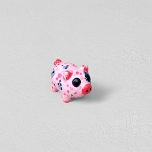 Pig Figurine  Handmade Clay Painted Animal Miniature Ornament Collectible Decor Animal Figurine Desk Decoration Pig Lovers Gift