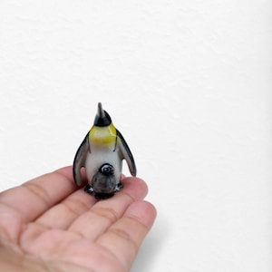 Miniature Penguin with Baby Tiny Penguin Figurine Animal Figurines Gift For Penguin Lovers Hand -painted Ceramic Penguin Figurine