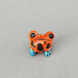 Handmade Clay Frog Figurine: Miniature Fairy Garden Decor