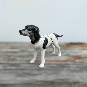 Mini Weimaraner  Dog Ceramic Porcelain Miniature Hand-painted Puppy Dog Figurine For Dog Lovers Animal Figurine Decorative Lover Dog Gift