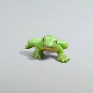 Hand Painted Ceramic Frog Figurine: Miniature Fairy Garden Decor