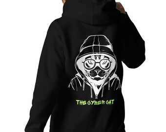 Cyber Cat Unisex Hoodie: Tech Street Style