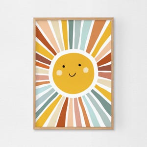 Sonnenstrahlen Poster A4 & A3 | bunt | farbenfroh | Sonne | Kinderposter | Kinder | Poster | Wandposter | Kunst