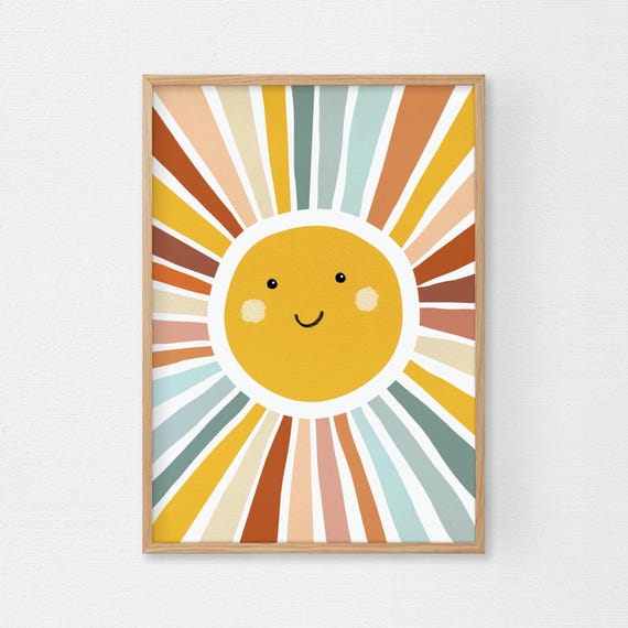 Sonnenstrahlen Poster A4 & A3 | bunt | farbenfroh | Sonne | Kinderposter | Kinder | Poster | Wandposter | Kunst | P-M_047