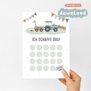 Tablero de recompensas Tractor | A4 | DESCARGA DIGITAL | Afiche | habitación de los niños | Puedo hacerlo Hitos | recompensa | Imprimir | Niños