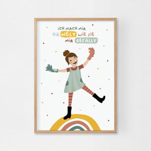 Ich mach mir die Welt, wie sie mir gefällt | Version 2 | Handpuppen | Poster A4 & A3 | Kinderposter | Kinderzimmer | Kinder | Geschenk