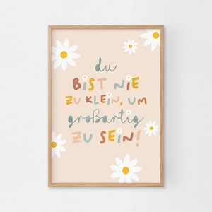 Great quote poster A4 & A3 | Pastel | Flowers | Quote | Poster | Wall poster | Children | Art | Colors | Children's room | P-S_011