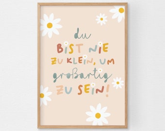 Great quote poster A4 & A3 | Pastel | Flowers | Quote | Poster | Wall poster | Children | Art | Colors | Children's room | P-S_011
