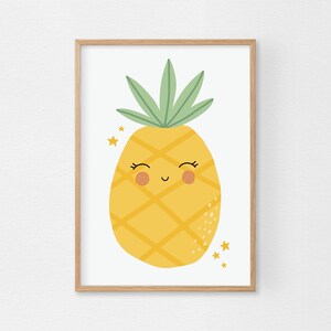 Frucht Ananas Poster A4 & A3 | Obst | Fruits | Pineapple | Spielecke | Kinderposter | Kinderzimmer | Poster | Wandposter | Kunst