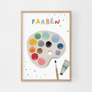 Farben Poster A4 & A3 | Kinderposter | Poster | Kinderzimmer | Kindergarten | Lernposter | Farben lernen | Kinder | Geschenk |