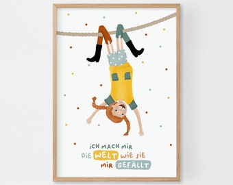 I'll make the world the way I like it Poster A4 & A3 | Children's posters | Posters | Children's room | Wall posters | Gift | P-M_034-1