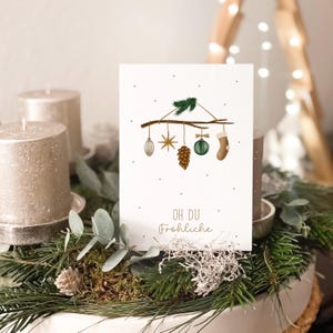 Weihnachtskarte A6 | Oh du Fröhliche | Christmas | Kugeln | Weihnachtsdeko | Winter | Geschenk | Grußkarte | Karte | Kunst