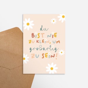 Spruch Karte | Großartig | Pastell | Blumen | Spruch | Grußkarte | Kinder | Kunst | Farben