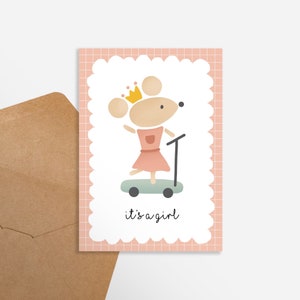It‘s a Girl Karte A6 | Grußkarte | Karte | Geburt | Maus | Mädchen | Glückwunschkarte