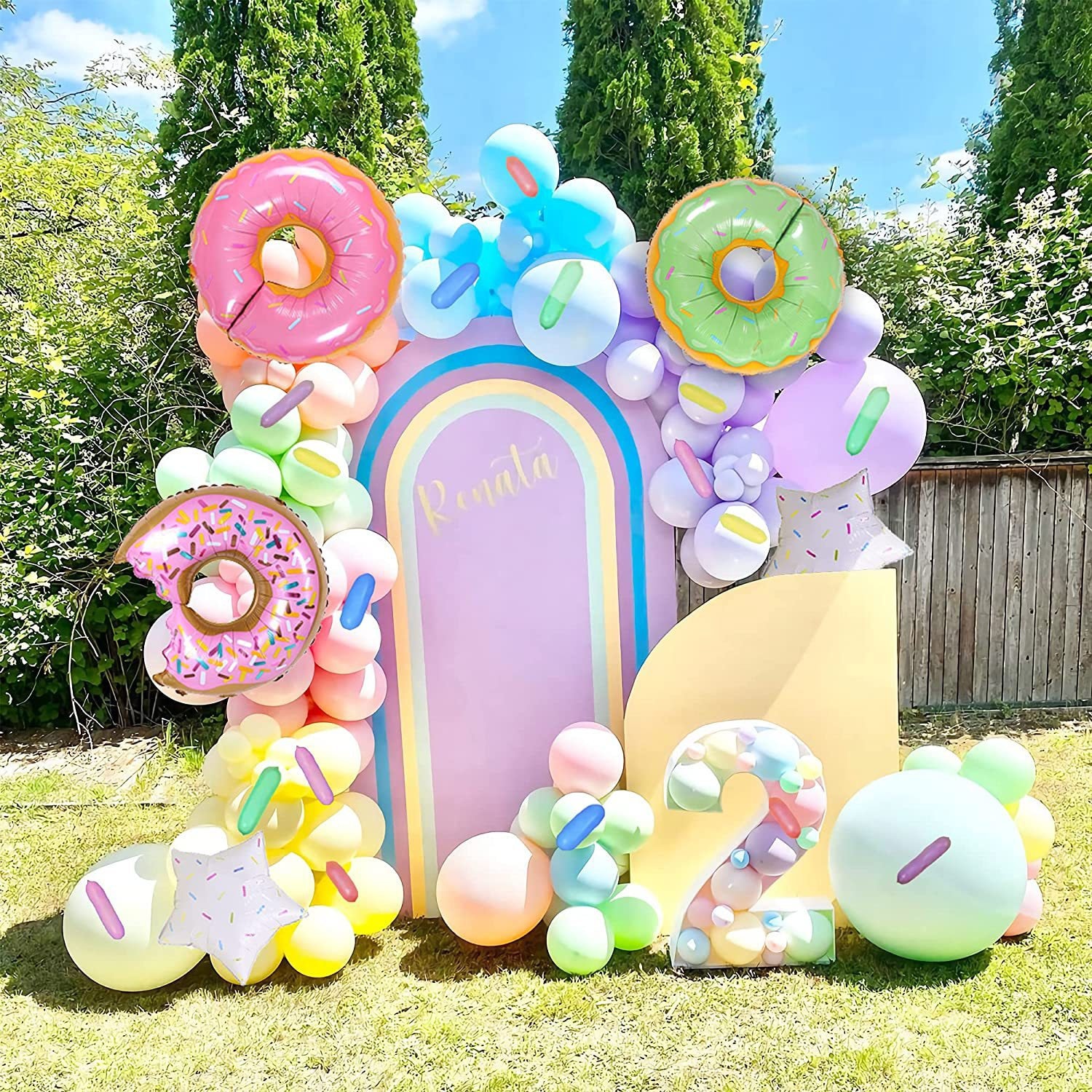 Donut Pastel Garland Arch Balloon Kit by JuliesCreativeWorld