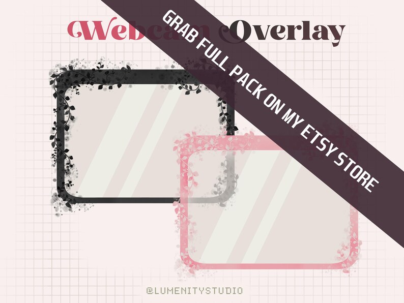 Grab Overlay Webcam Overlay Magical Forest: Black Floral Overlay - Etsy