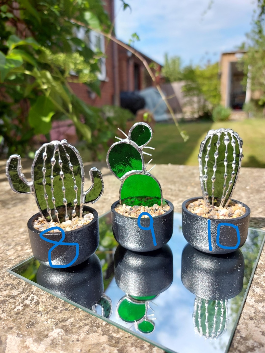 Stained Glass Glass Cactus in a Pot - Faux Plant - Etsy