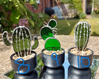 Stained glass  - Cactus ornament, everlasting plant