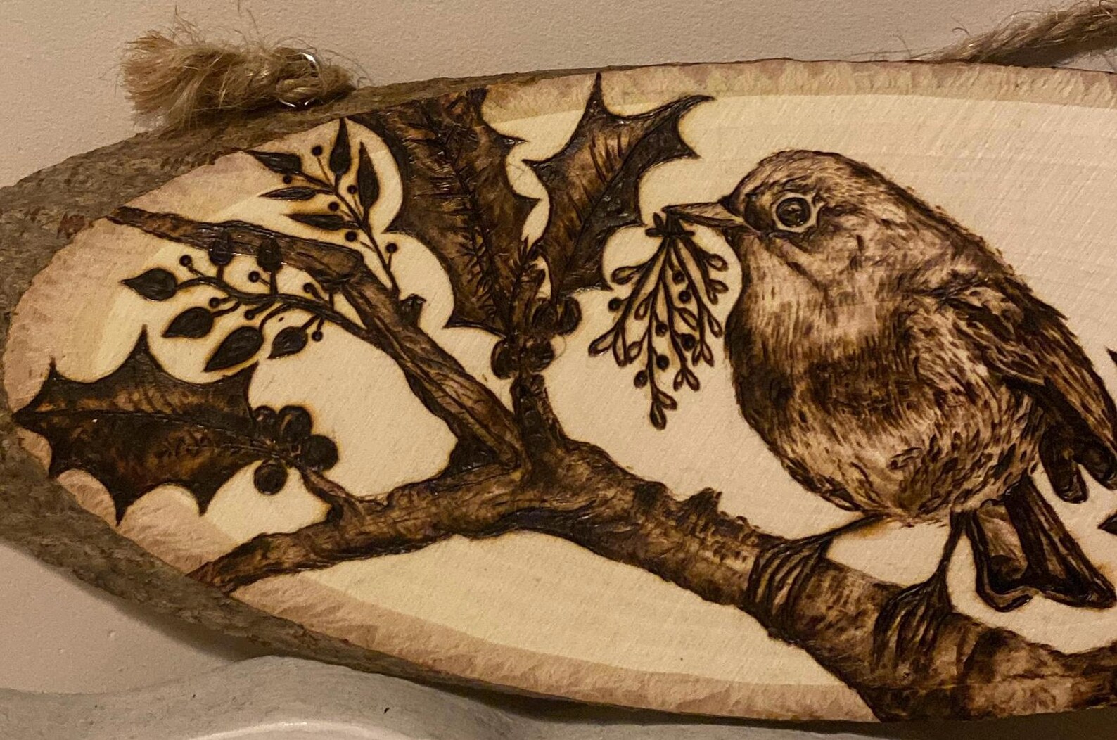 Christmas Style Robin Wood Burning Pyrography Art - Etsy