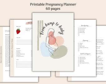 Druckbare Schwangerschaftstagebuch | Schwangerschaft Planer zum Ausdrucken | Schwangerschaftstagebuch