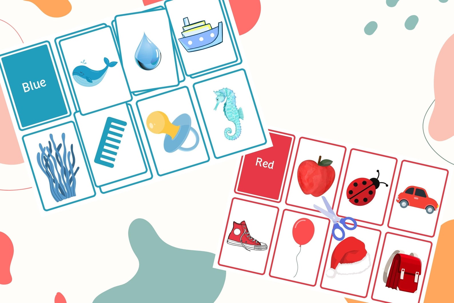 Printable Color Flashcards Montessori Flashcards Sorting Etsy