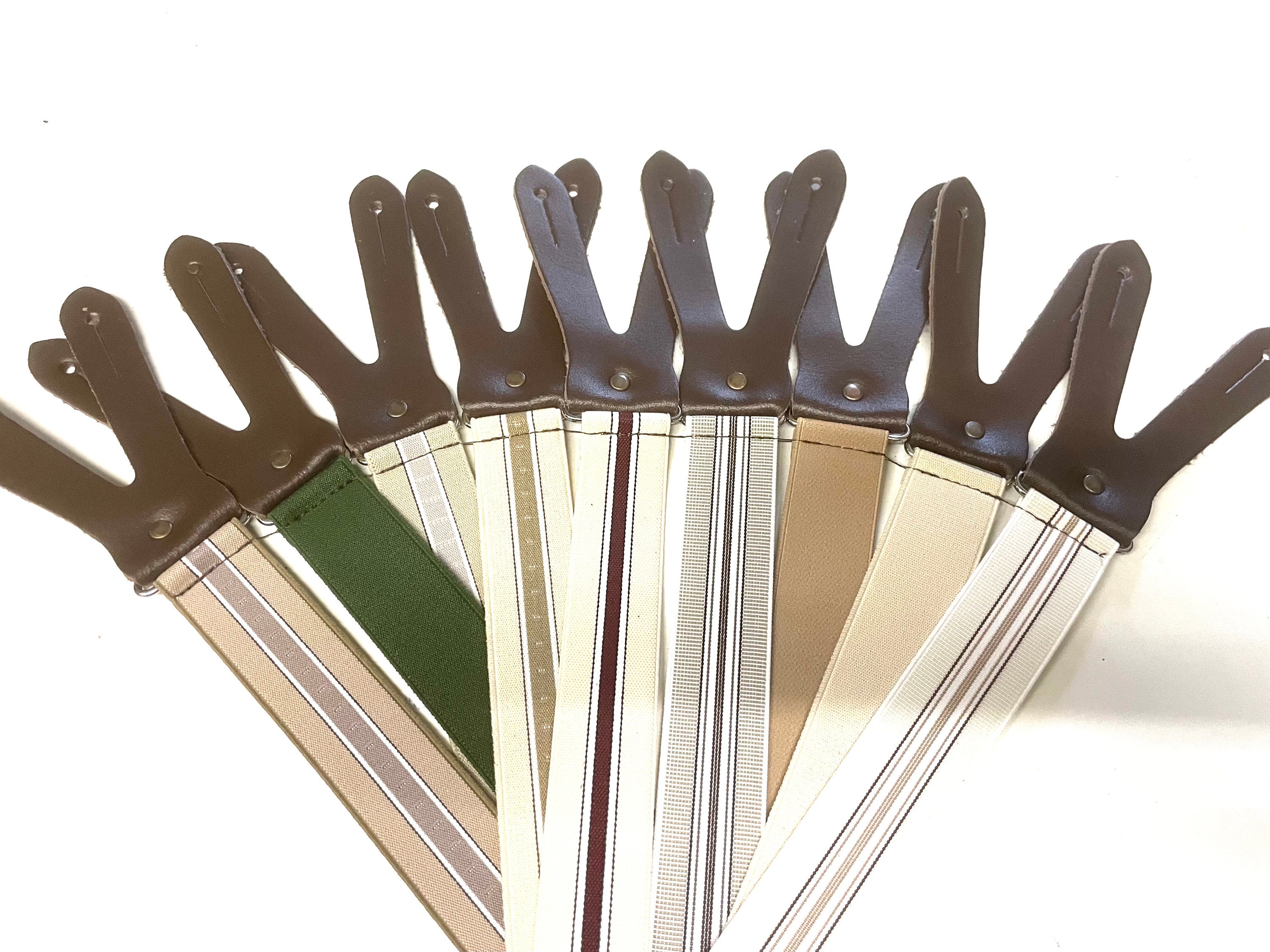 Suspenders 4 buttonholes with genuine leather available in 4 colors
