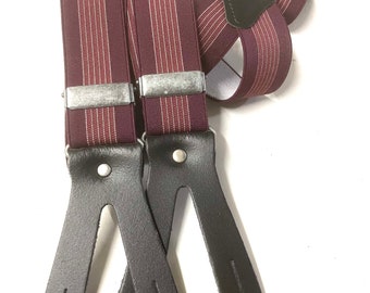 Suspenders 6 buttonholes with genuine leather available in 6 colors