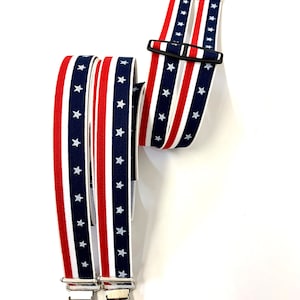 Hosenträger 4 Clip H Form mit USA Motiv