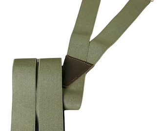 Suspenders 4 clip X shape in green also available in extra length