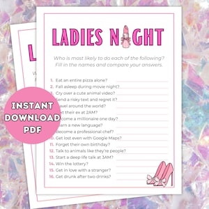Ladies Night Scavenger Hunt Game, Girls Weekend, Slumber Party (Printable PDF)