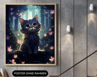 Fantasy cat poster