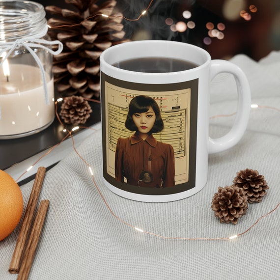 1930s Mugshot Mug: Quirky Ceramic Coffee Cup